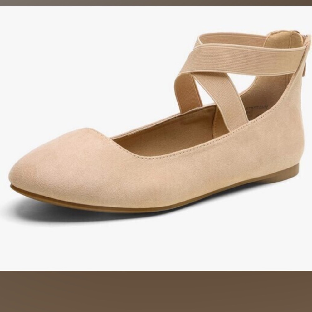 DREAM PAIRS PAIR OF WOMEN'S COMFORTABLE FASHION ELASTIC ANKLE STRAPS FLATS SHOES